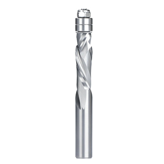 Carbide Trimming Spiral Router Bits with Double Guide Bearings - 6.35/12.7mm Shank for CNC Wood Cutting