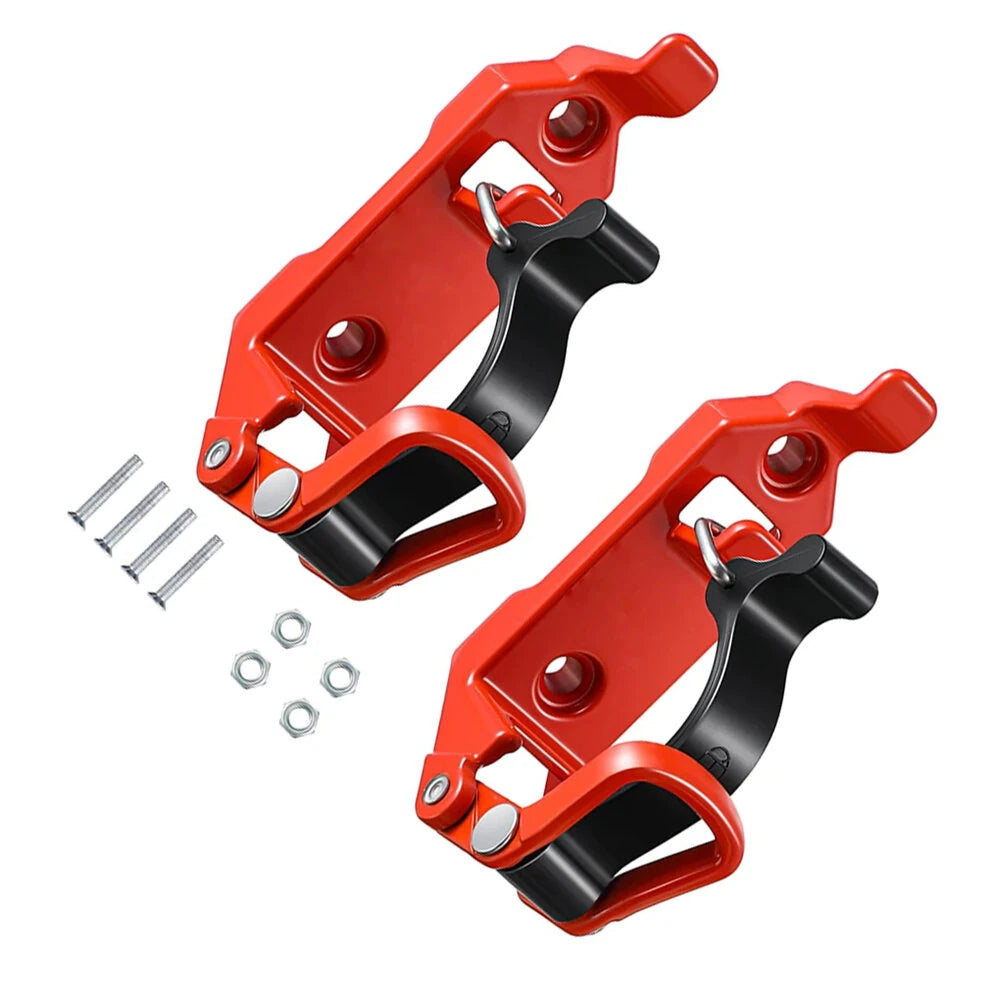 Zinc Alloy Shovel Mount Brackets - 2PCS, Red/Black, Easy Install for Roof Rack & Wall