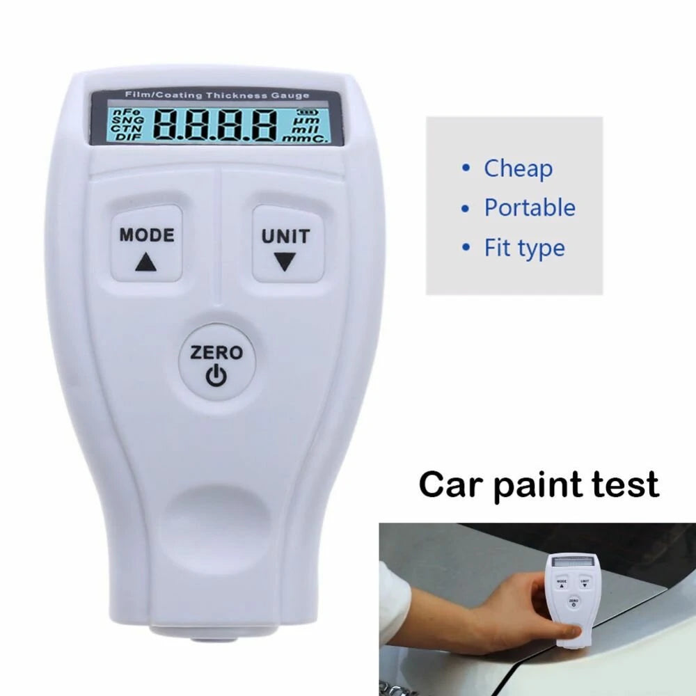 GM-200 Portable LCD Car Paint Thickness Gauge 0-1.80mm Tester