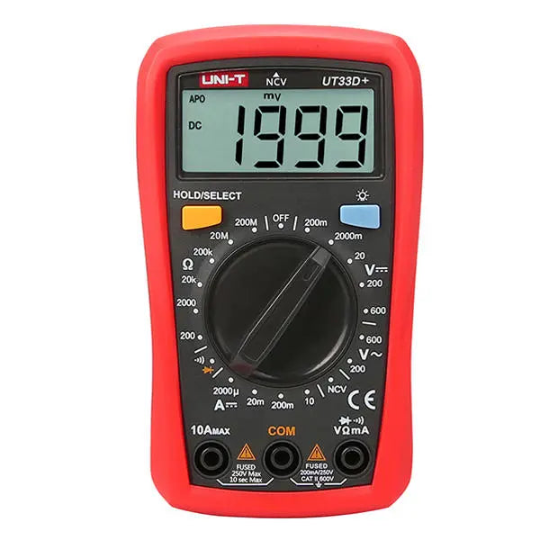 UNI-T UT33D+ Digital Multimeter with NVC, Voltage/Current/Resistance Tester, Buzzer & LCD Backlight