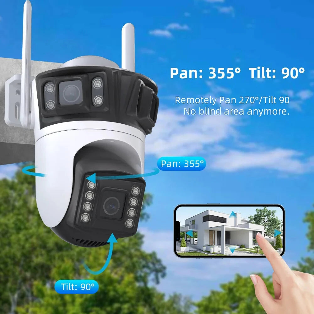 ICSEE 4K 8MP Outdoor WiFi IP Camera - Wireless CCTV, IP66 Weatherproof, Night Vision, Motion Tracking, Two-Way Audio, SD/Cloud Storage