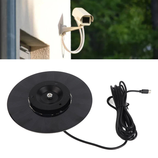 Round 4W Solar Panel Charger with USB & DC18V Outputs - Ideal for Security Surveillance Systems