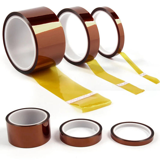 Polyimide Tape - Heat Resistant, Electrical Insulation, No Residue, 5-50mm x 33m, 200°C