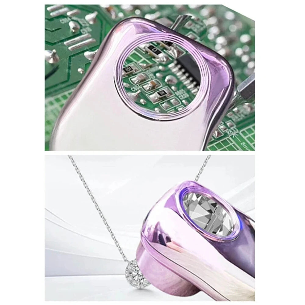 Handheld 40x Magnifying Glass with LED Light - 30mm Lens for Jewelers, Crafts & Seniors