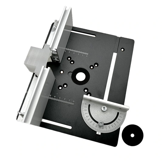 Aluminum Alloy Router Table Insert Plate with Miter Gauge for Woodworking and Engraving Machines