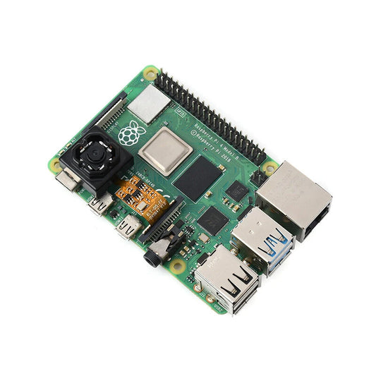 Raspberry Pi 4 Model B 2GB with 5MP Camera Module, 1.5GHz Cortex-A72, 64-bit SoC, Gigabit Ethernet, WiFi, BLE, 4K Video Development Board