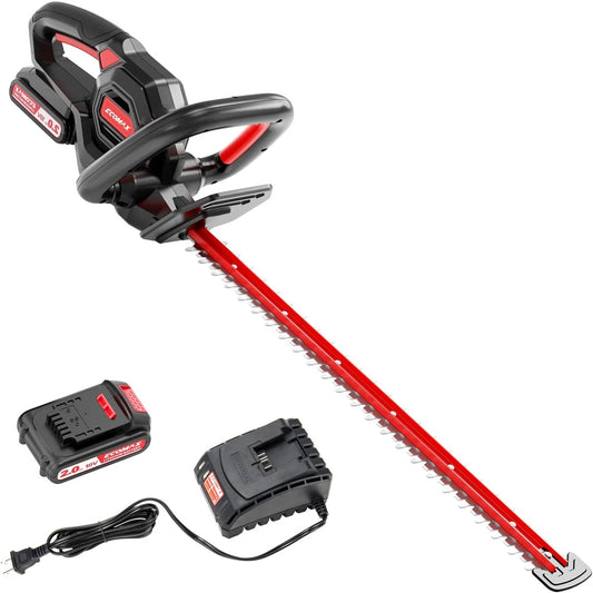 ECOMAX ELG06 18V 22-Inch Cordless Hedge Trimmer with 2.0AH Battery & Charger - Perfect for Backyard & Garden Pruning [USA Direct]