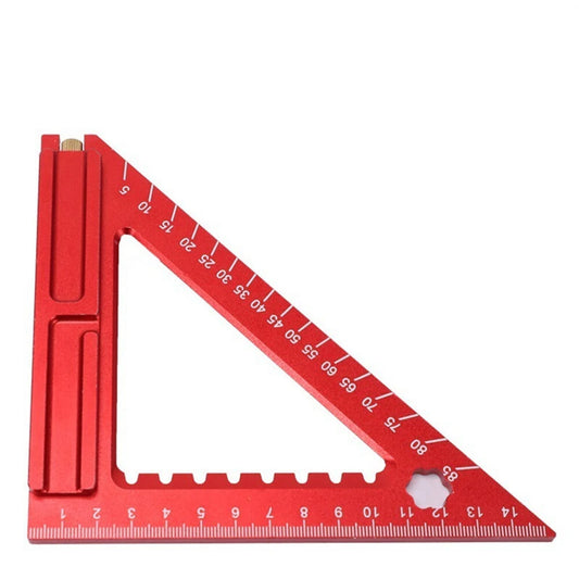 High-Precision Aluminum Triangle Ruler with Double-Sided Scale & Needle Slider - 140mm/180mm Woodworking Tool