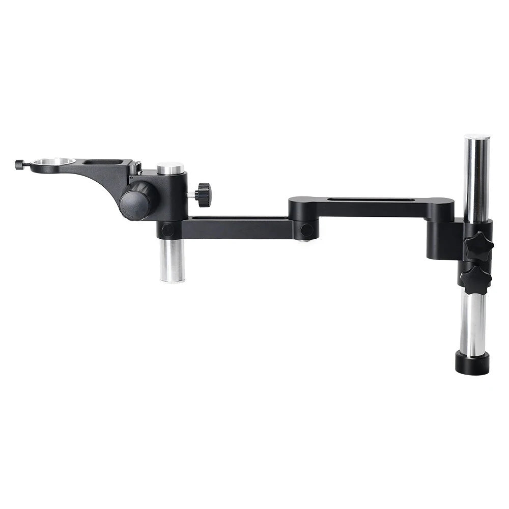 Articulating Arm Clamp Microscope Bracket with 76mm & 50mm Focusing Holder for Stereo Microscope & Monocular Lens Camera