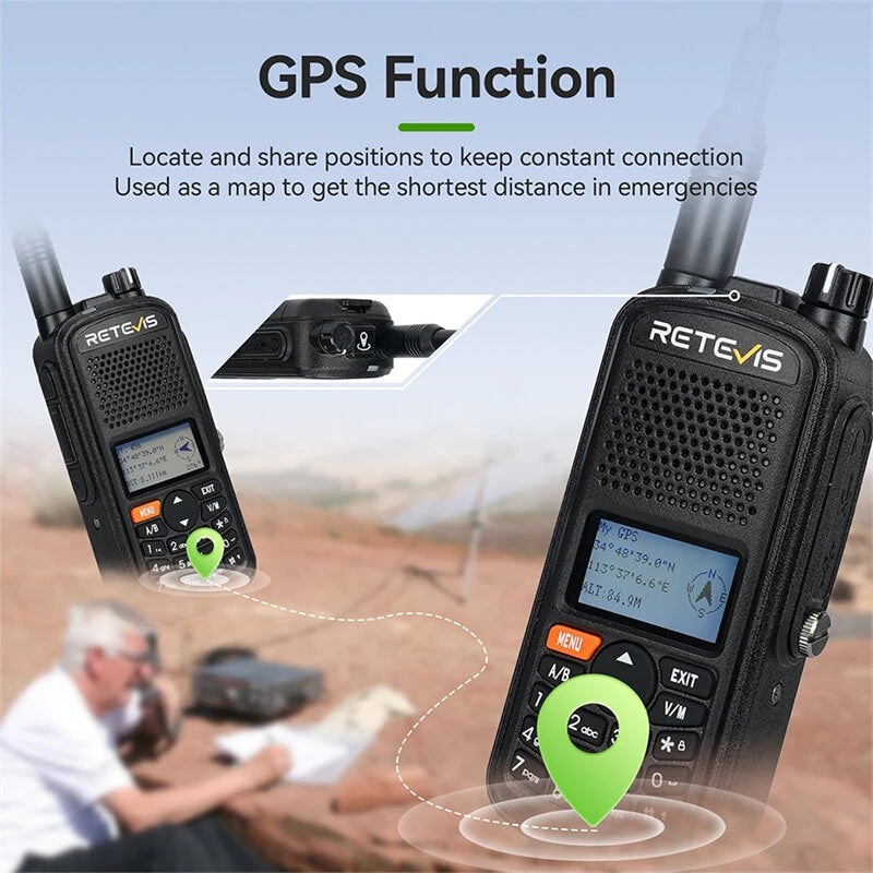 Retevis A61 5W IP67 Waterproof AM FM Air Band Walkie Talkie, GPS, Analog Ham Radio, Type-C Charging, Aviation Receiving Transceiver - NOAA Support