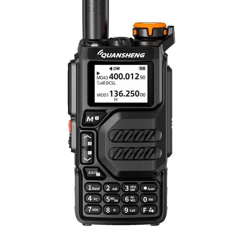 QUANSHENG UV-K5 5W High-Power Multi-Band Walkie Talkie with Air Band, NOAA, DTMF, Scrambler, and LED Flashlight