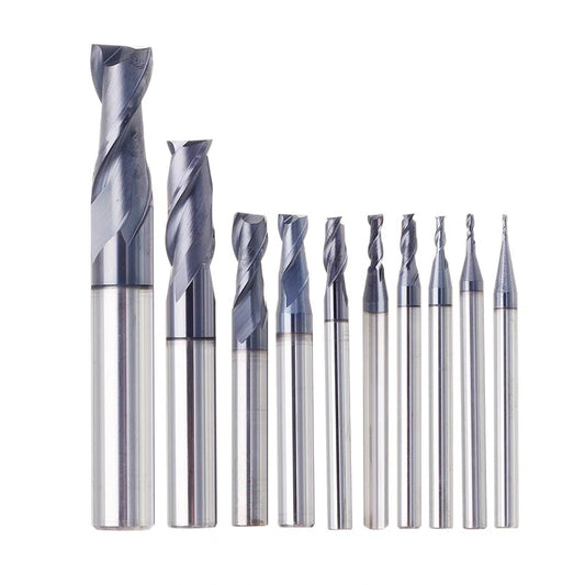Tungsten Carbide 2 Flutes End Mill Cutter 1-10mm HRC55 TiAlN CNC Milling Tool - Drillpro
