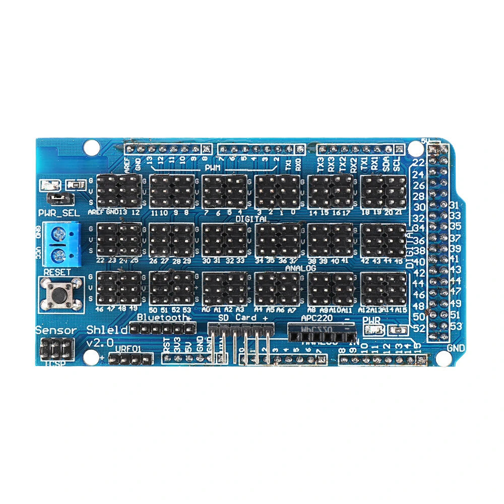 Geekcreit MEGA Sensor Shield V2.0 Expansion Board for ATMEGA 2560 R3 - Compatible with Official Arduino Boards