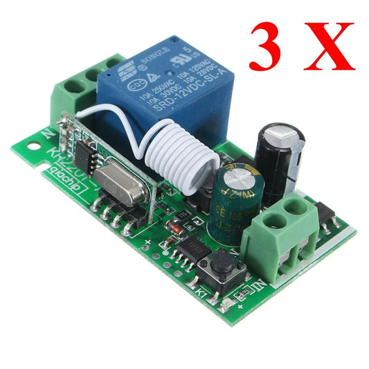 3PCS 315MHz 220V 10A 1-Channel Wireless Relay Remote Control Switch Receiver
