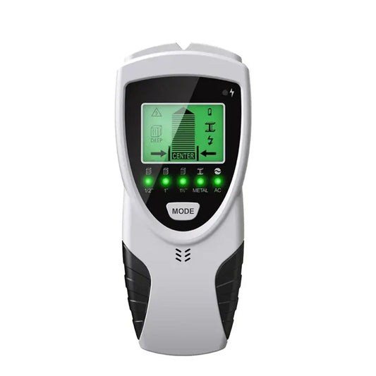 5-in-1 Multifunctional Detector for Studs, Metal, Live Wires & AC Current with LED Display, CE Certified, Battery Operated, Home Improvement Tool