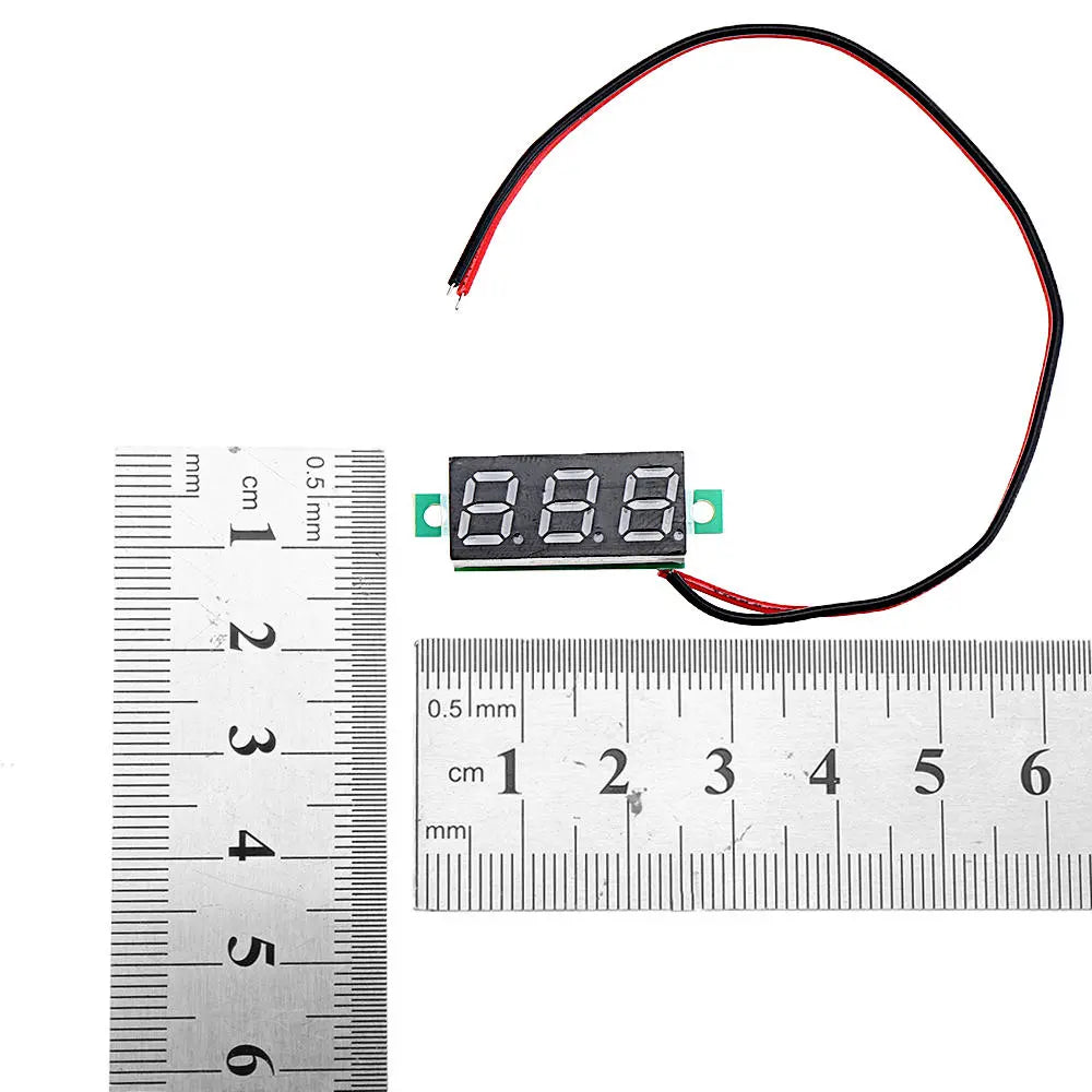 10pcs 0.28 Green Digital Voltmeter, Two-wire 2.5-30V DC Adjustable Voltage Display