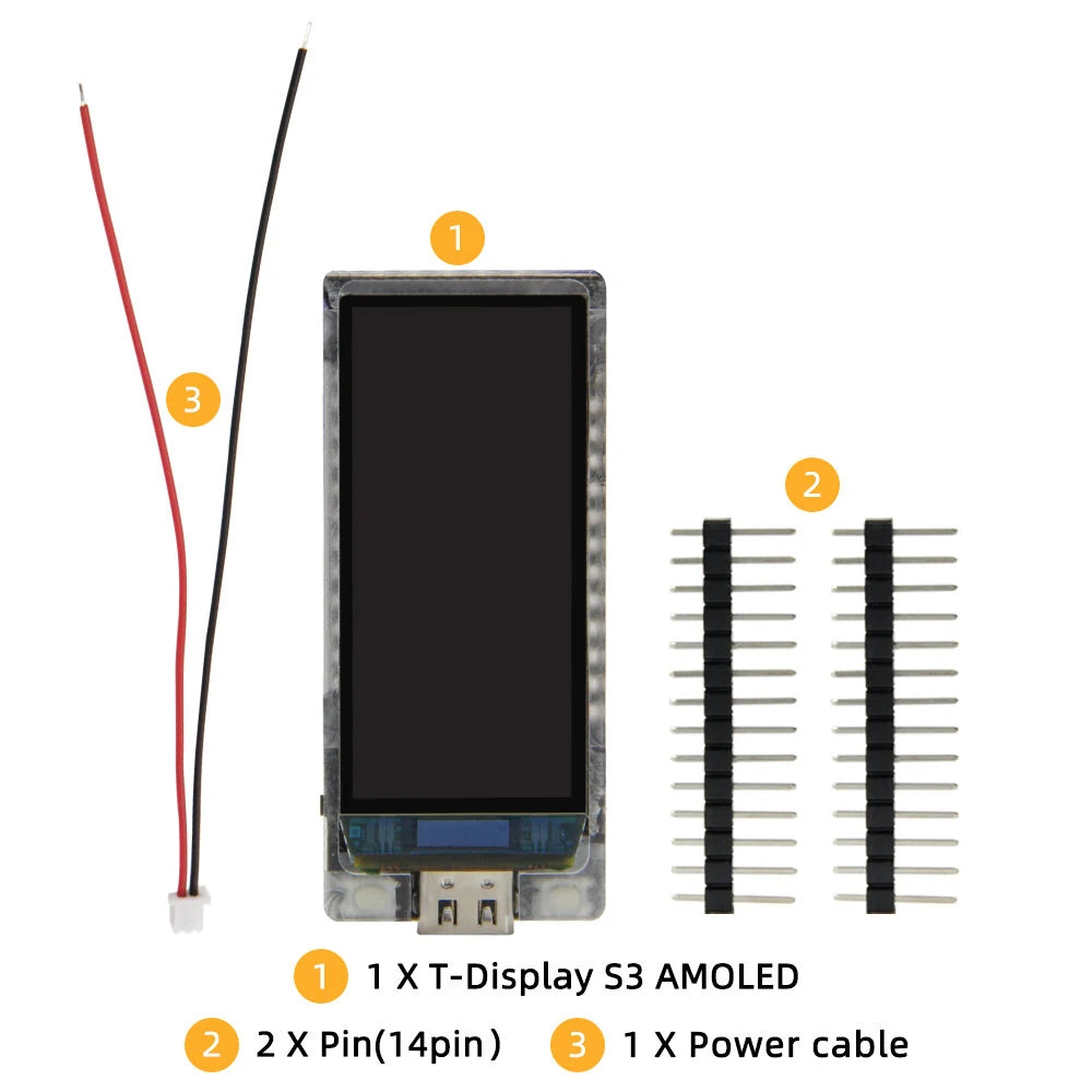 LILYGO® T-Display-S3 ESP32-S3 1.91 AMOLED Dev Board | WiFi Bluetooth 5.0 Module