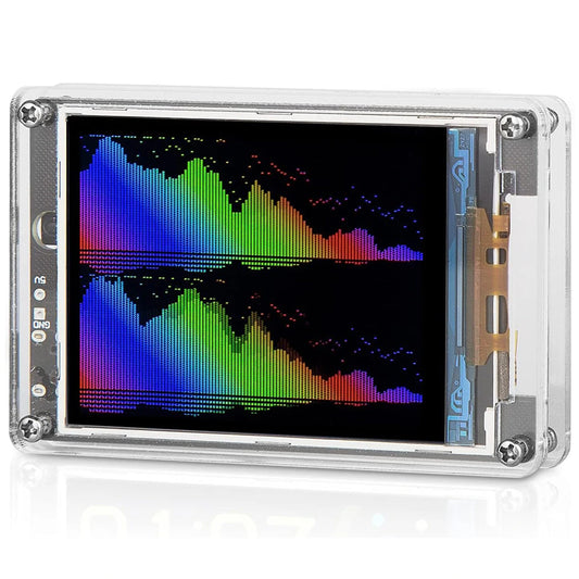 IR240 LCD Music Spectrum Clock with Wireless Mic Input & Remote - 32-bit Processor, 6 Modes, Adjustable Brightness