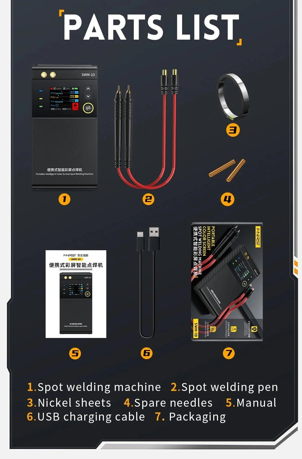 FNIRSI SWM-10 Mini Spot Welder, 4 Gears Adjustable, Double Pulse Welding Machine for 18650 Battery Pack with Built-in 5000mAh Battery