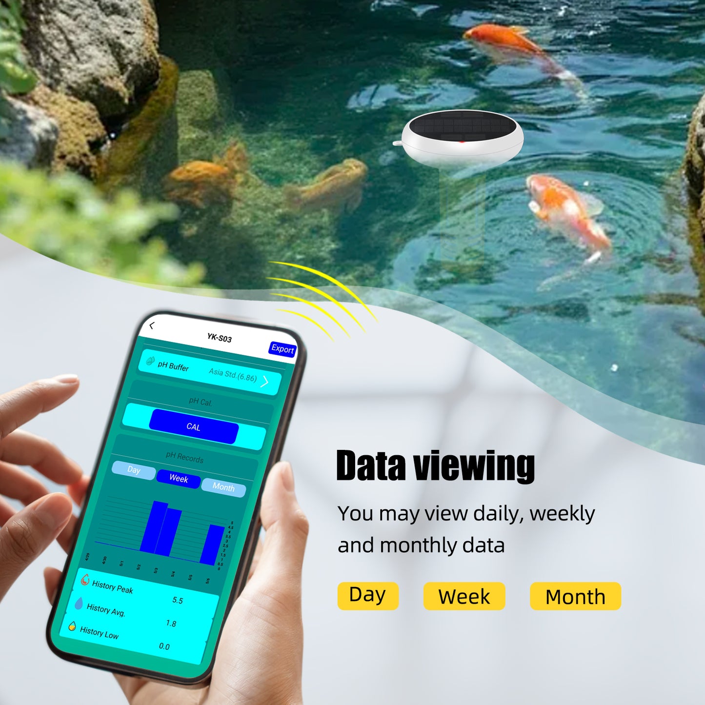Solar-Powered Tuya Zigbee Pool Water Quality Tester – 7-in-1 Smart Floating Monitor (pH / Chlorine / ORP / Salinity / EC / TDS / Temperature)