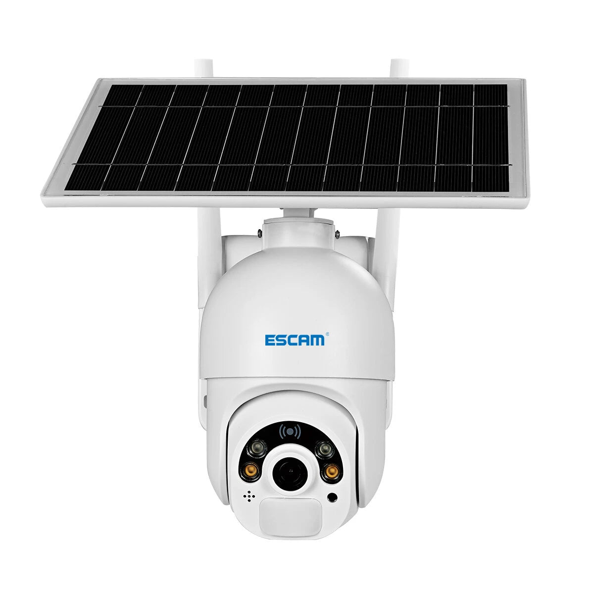 ESCAM QF250 1080P Solar-Powered WiFi Dome IP Camera with Cloud Storage, PIR Alarm, Color Night Vision, PTZ, Two-Way Audio, IP66