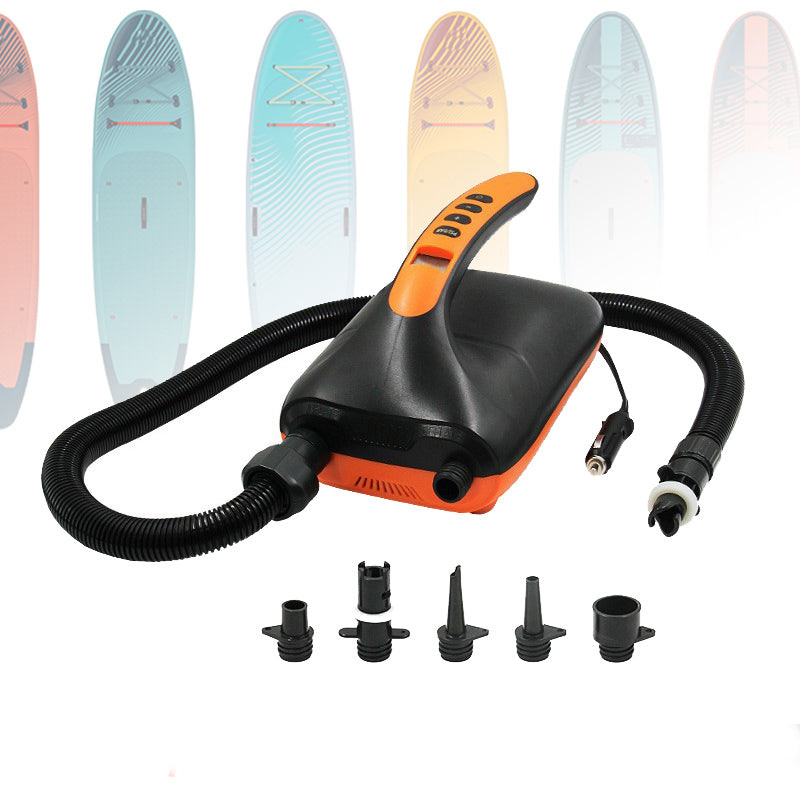 High-Pressure 20PSI Portable Electric Air Pump with 5 Nozzles for Inflatable Boats, Surfboards, and Paddleboards - Inflation & Deflation