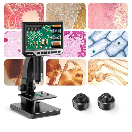 MT315 2000X Dual Lens Digital Microscope - 7-inch HD IPS Screen for Circuit/Cell Observation with Adjustable Light & PC Support