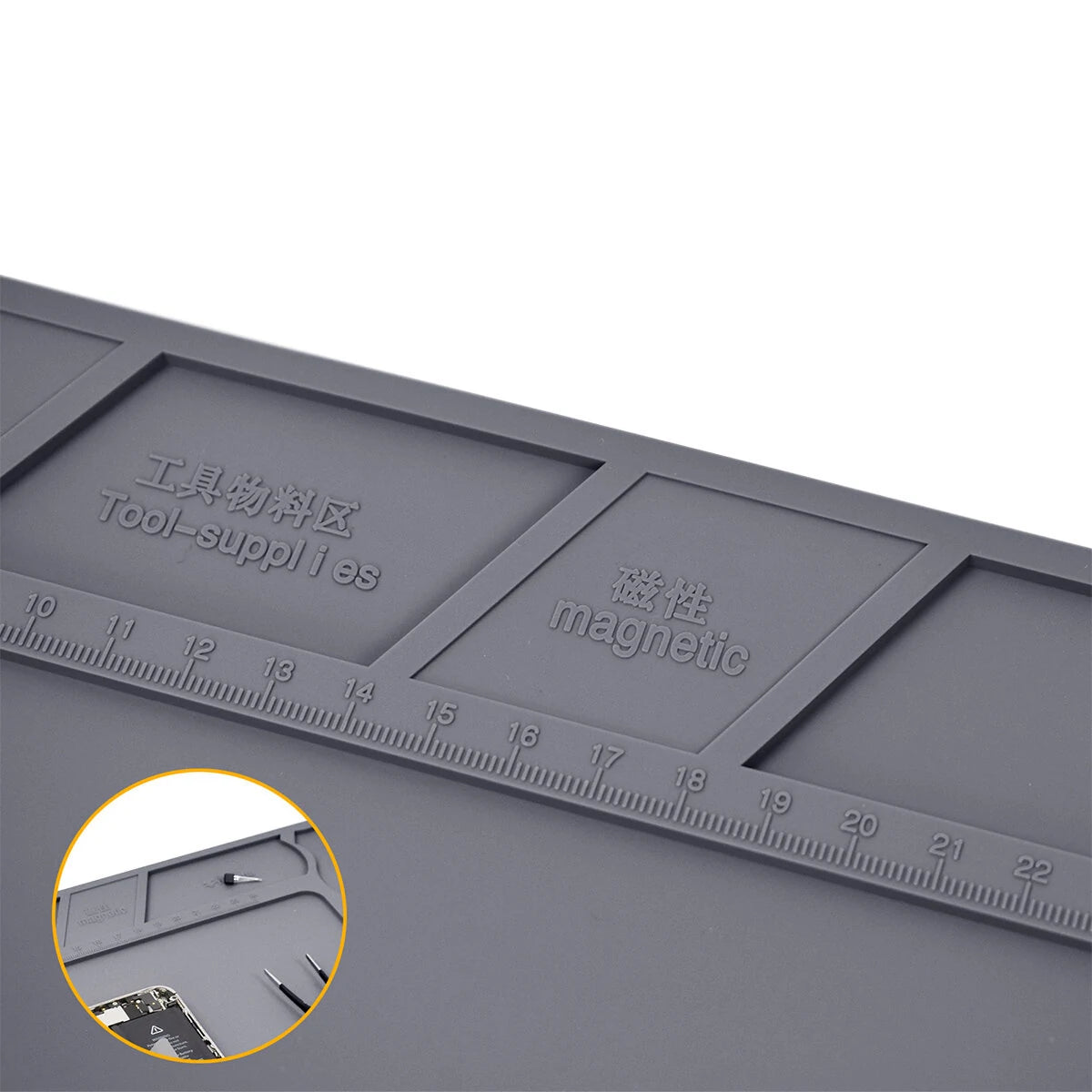 Magnetic Silicone Soldering Mat - High Temperature, Non-Slip, Patented Design