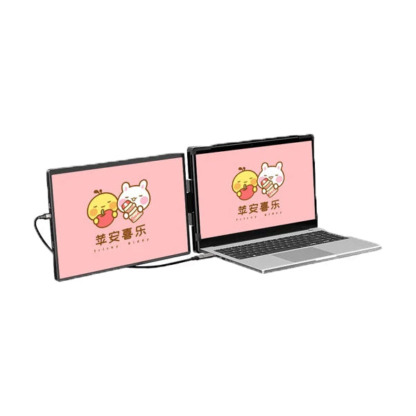 14.1" Portable Dual-Screen Laptop Monitor, 2K Resolution, Plug-and-Play Design