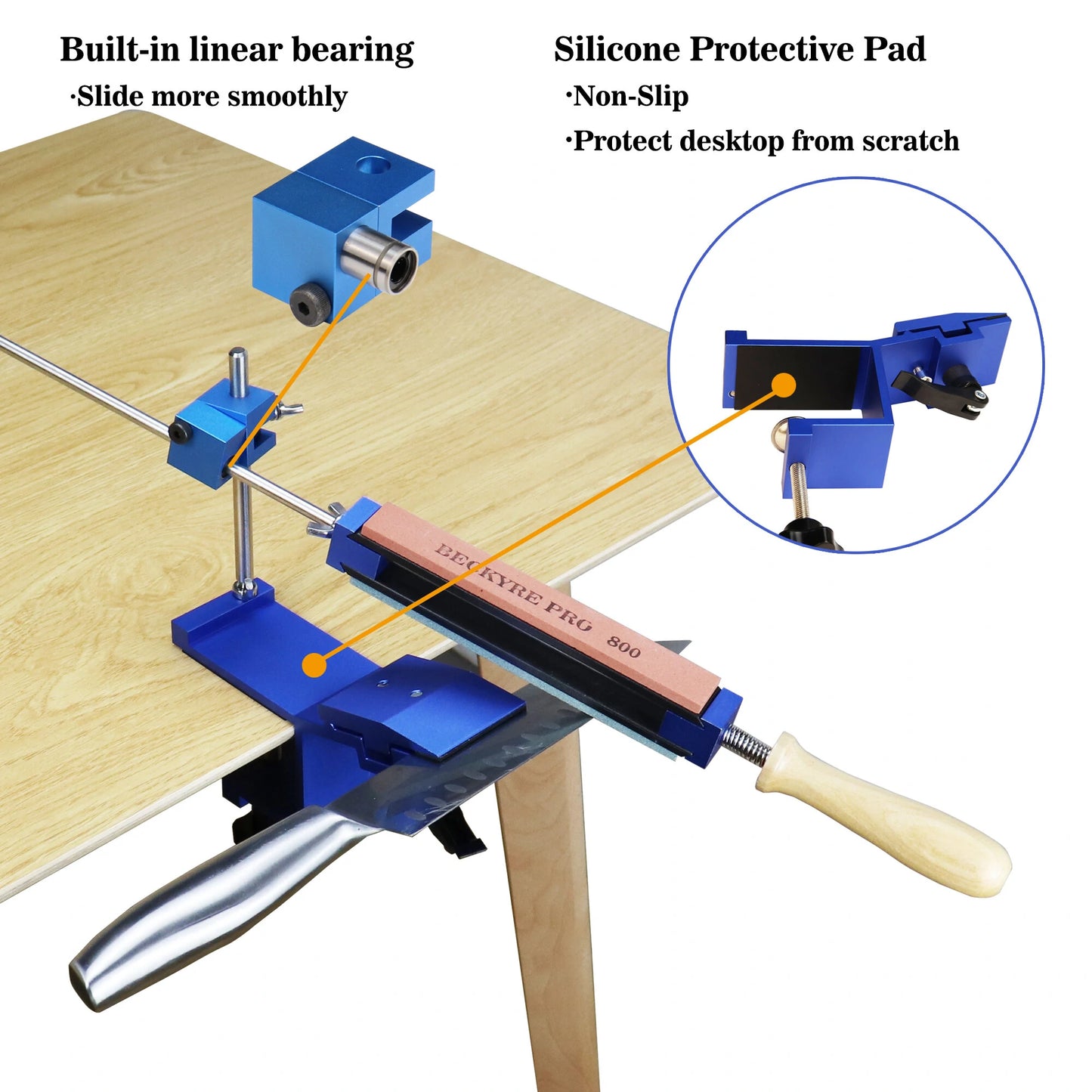 Angle-Adjustable Knife Sharpener System with Whetstones
