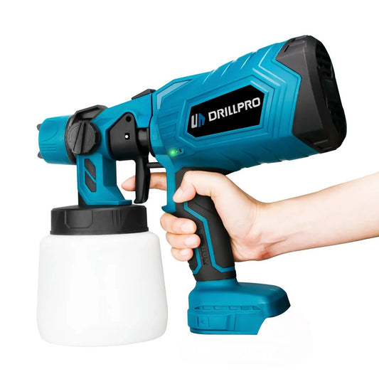 Drillpro 1000ML Cordless Electric Paint Sprayer Compatible with Mak 18V Battery - Portable for Home, Furniture, Auto, Steel Coating