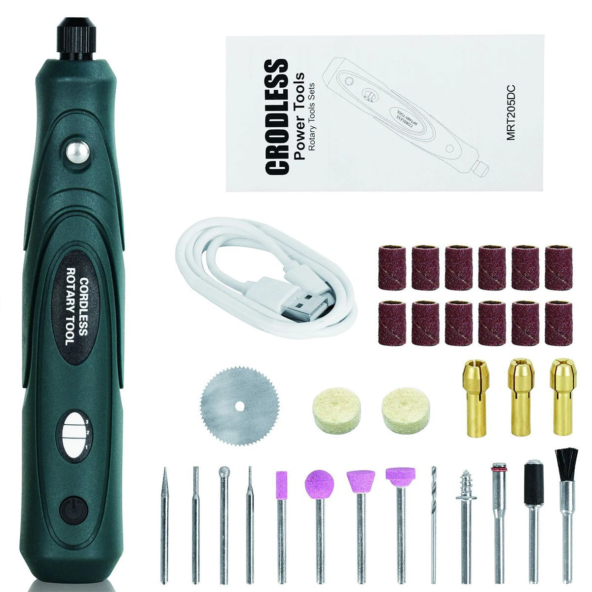 Cordless Mini Electric Engraving & Rotary Tool Set - USB Rechargeable, 3-Speed, 31 Accessories for DIY, Woodworking & Crafting