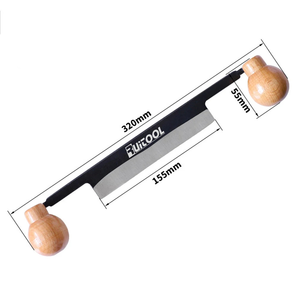 Draw Knife with High Carbon Steel Blade & Wooden Handle - Woodworking Debarking Tool for Logs and Fence Posts