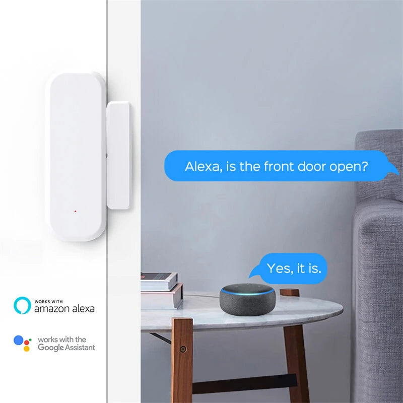 Smart WiFi Door/Window Alarm Sensor, Bluetooth Enabled, App Alerts, Compatible with Alexa & Google Home