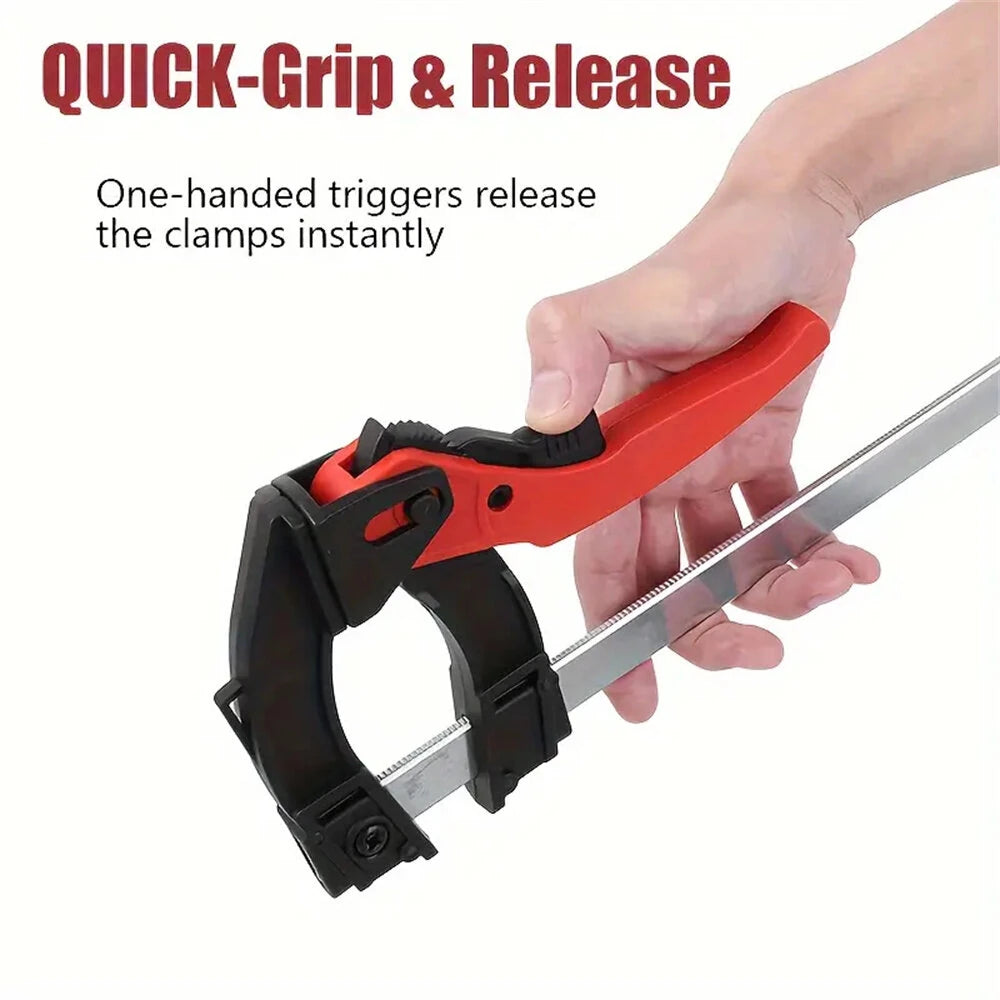 Heavy Duty Quick Ratchet F Clamp, 100-300mm Range, 120° Adjustable, 60KG Force for Woodworking & Metalworking