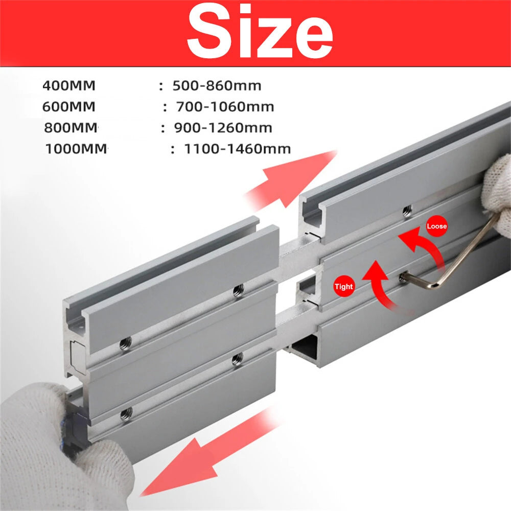 Fonson Adjustable T-Track Miter Saw Fence with Laser Measure, 75 & 400-1000mm Options for Table Saws, Band Saws & Cabinet Saws