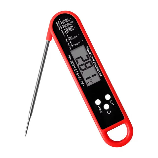 Instant Read Digital Meat Thermometer with Foldable Probe, Auto-Off & LCD Display -50℃ to 300℃ for Cooking, BBQ