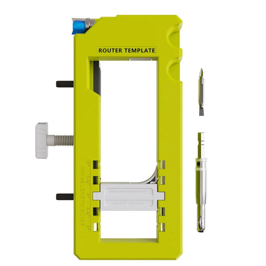 Adjustable Door Hinge Mortiser Kit for 3-5in Hinges - Easy Use, Durable Plastic