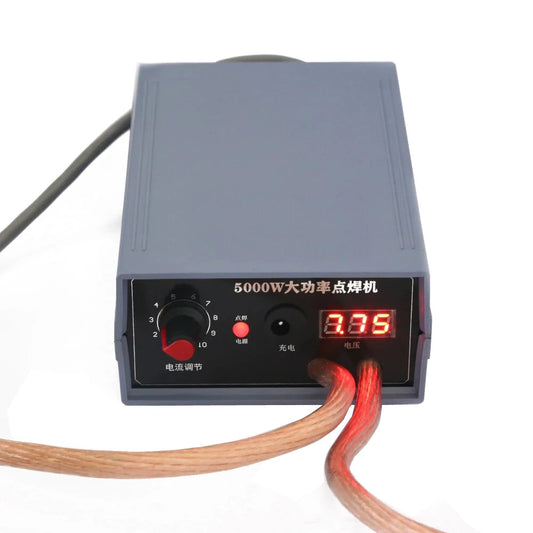 Excellway 5000W Handheld Spot Welder for 18650 Batteries, High Power Adjustable Welding Machine for Nickel Strips (0.1-0.25mm) 0-800A