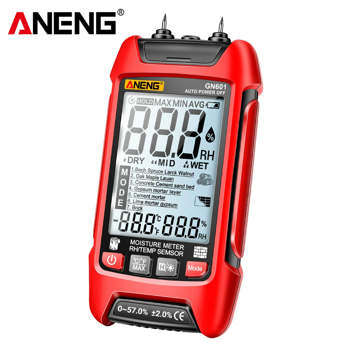 ANENG GN601 High-Precision Moisture Meter - Fast Water Content Testing for Wood, Paper, Grain & More (Battery-Free)