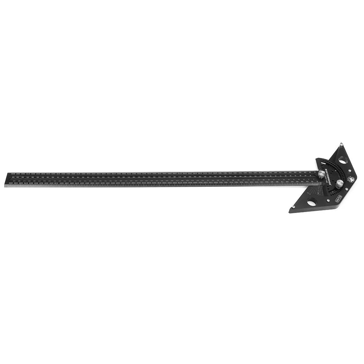 DOCTORWOOD 600mm Aluminum Alloy Woodworking Scriber Gauge with Angle Positioning T-Square and Positive Lock Marking Ruler