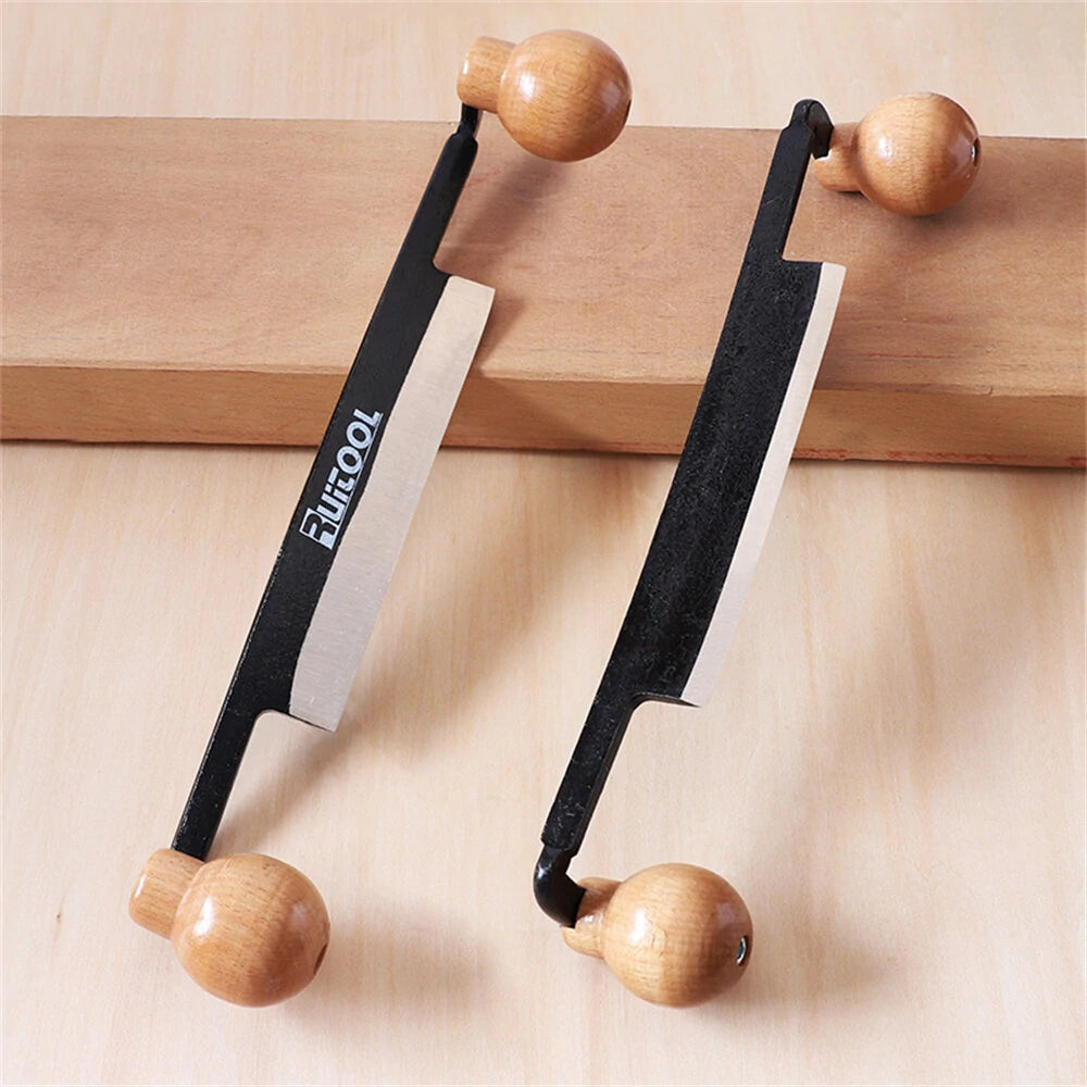 Draw Knife with High Carbon Steel Blade & Wooden Handle - Woodworking Debarking Tool for Logs and Fence Posts