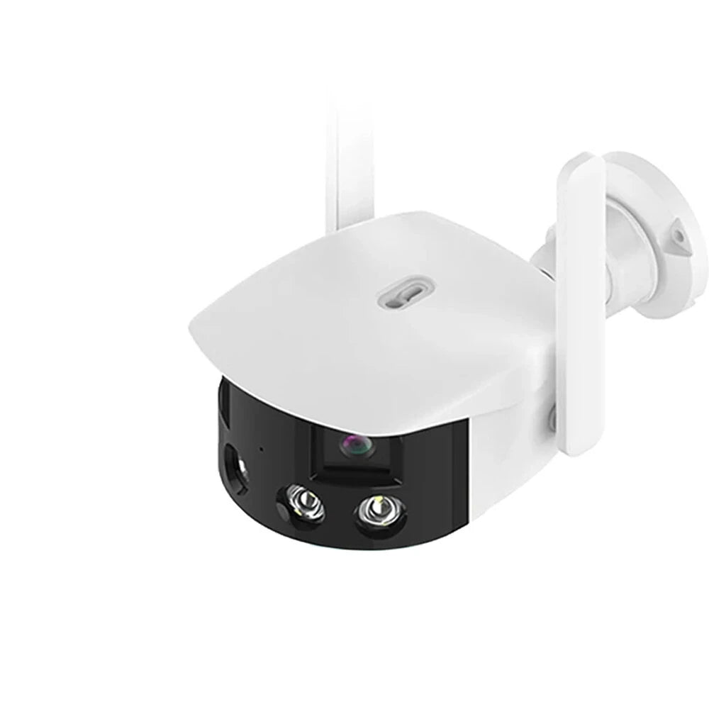 2K 4MP Dual Lens Panoramic WiFi Camera 180° Wide Angle AI Detection Night Vision Two-way Audio Waterproof IP Camera EU Plug