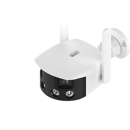 2K 4MP Dual Lens Panoramic WiFi Camera 180° Wide Angle AI Detection Night Vision Two-way Audio Waterproof IP Camera EU Plug