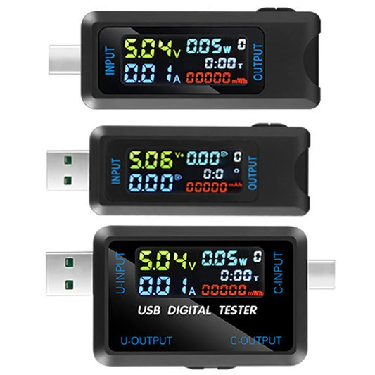 Smart USB Voltage & Current Tester with Digital IPS Display - Multi-Function Power Meter & Capacity Tester with 9 Data Storage Groups
