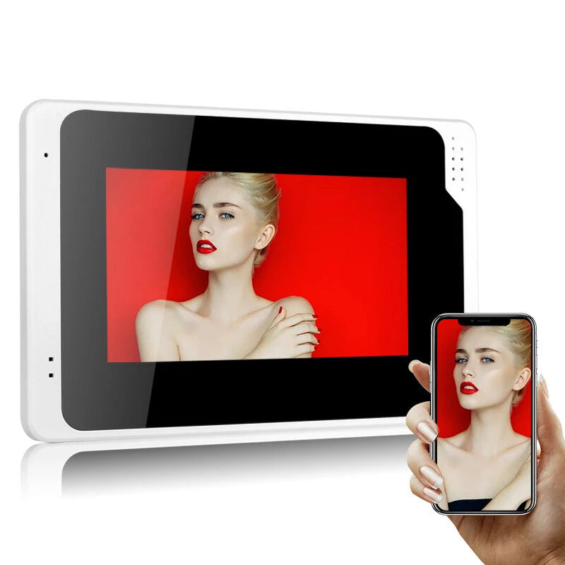 Smart Video Doorbell with 7 Touch Screen, 1080P WiFi, EU Plug, APP Remote View, Motion Detection, Night Vision, Intercom