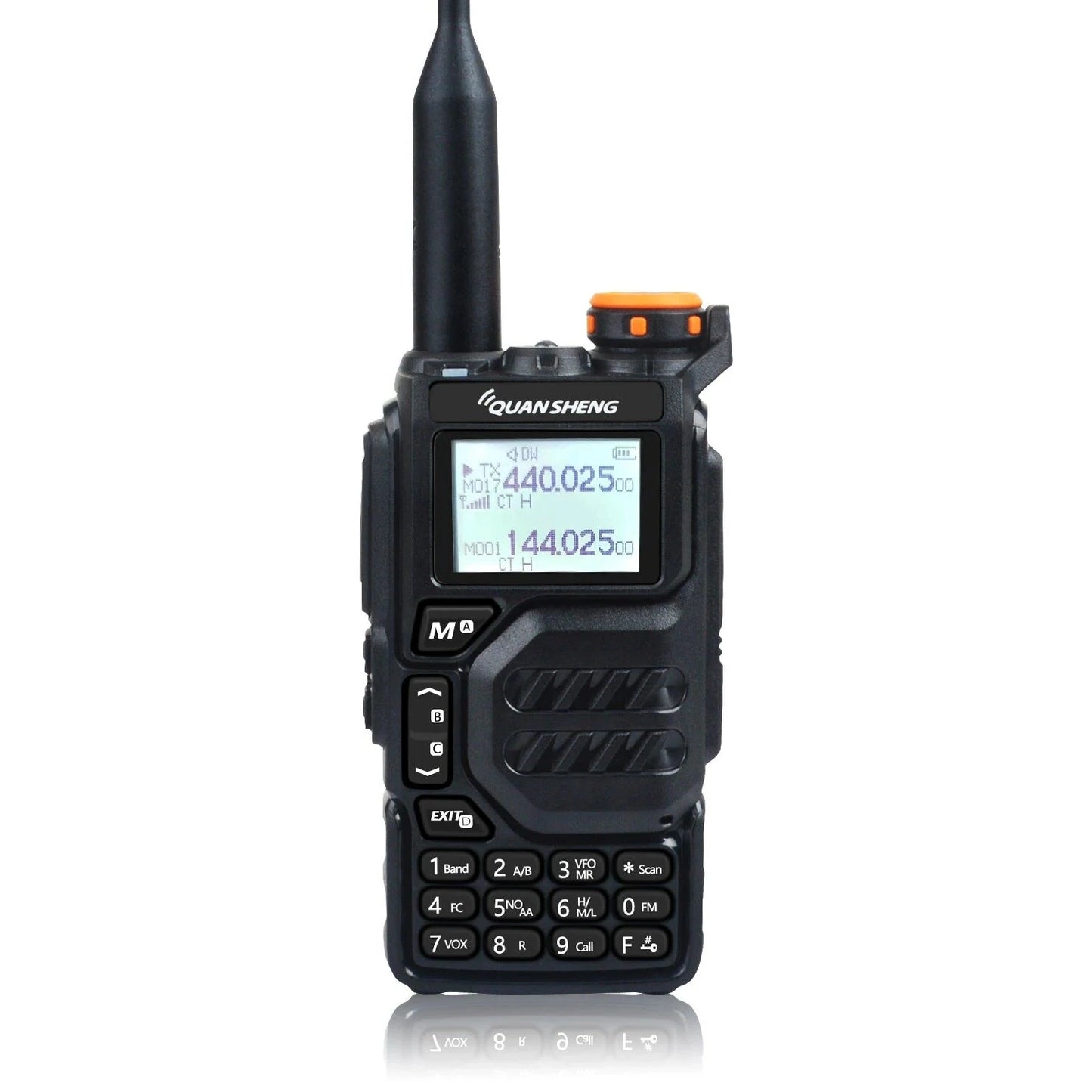 QUANSHENG UV-K5 5W High-Power Multi-Band Walkie Talkie with Air Band, NOAA, DTMF, Scrambler, and LED Flashlight