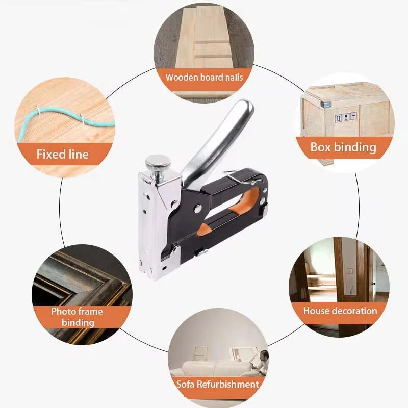 Portable 3-in-1 Manual Nailing Machine - Sturdy, Comfortable, Universal for T, U, and Straight Nails