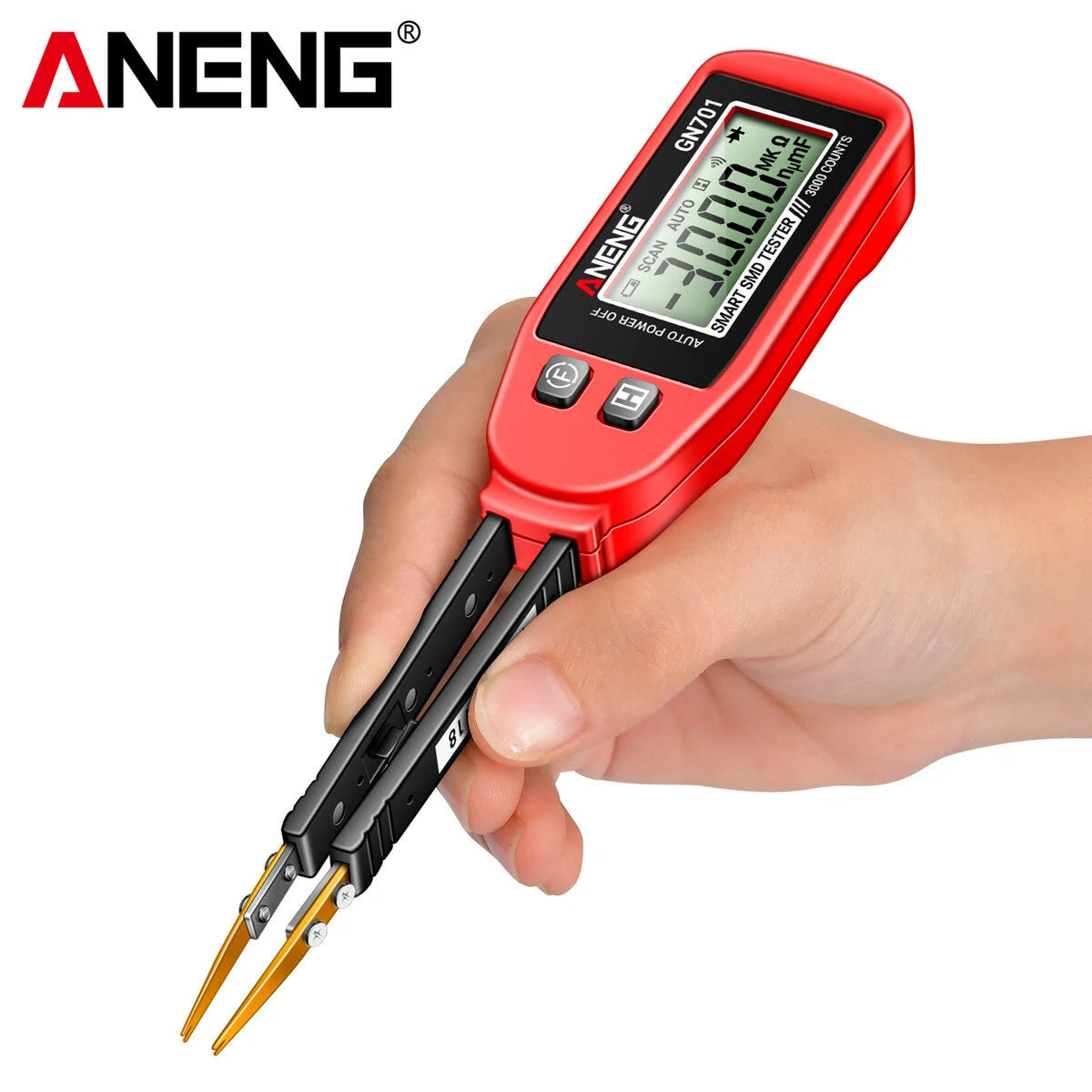 ANENG GN701 SMD Tester: High Precision Handheld Resistor, Capacitor, Diode Analyzer - CAT II Standard Secure