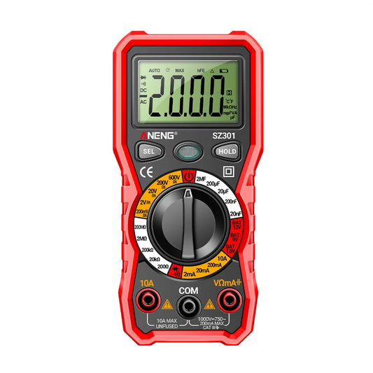 ANENG SZ301 Digital Multimeter: AC/DC Voltage, Current, Ohm, Capacitance Tester